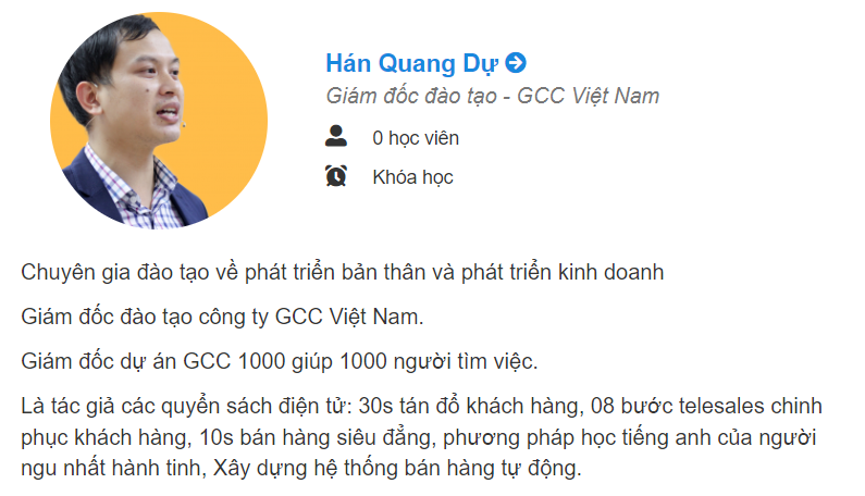 giảng viên Hán Quang Dự