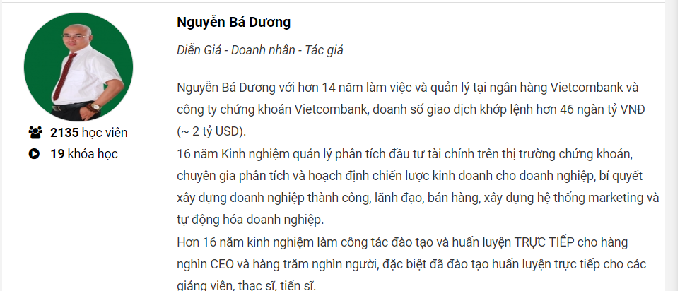 giảng viên Nguyễn Bá Dương