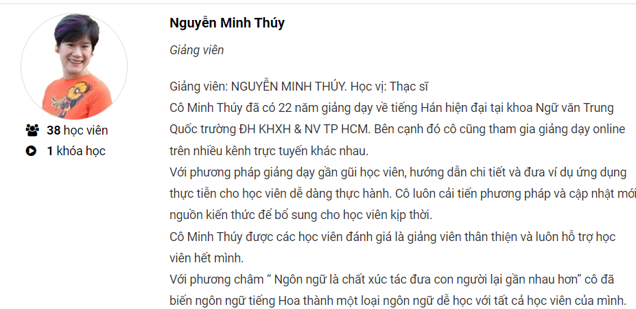 giảng viên Nguyễn Minh Thúy